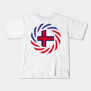 Faroe Islands American Multinational Patriot Flag Series Kids T-Shirt